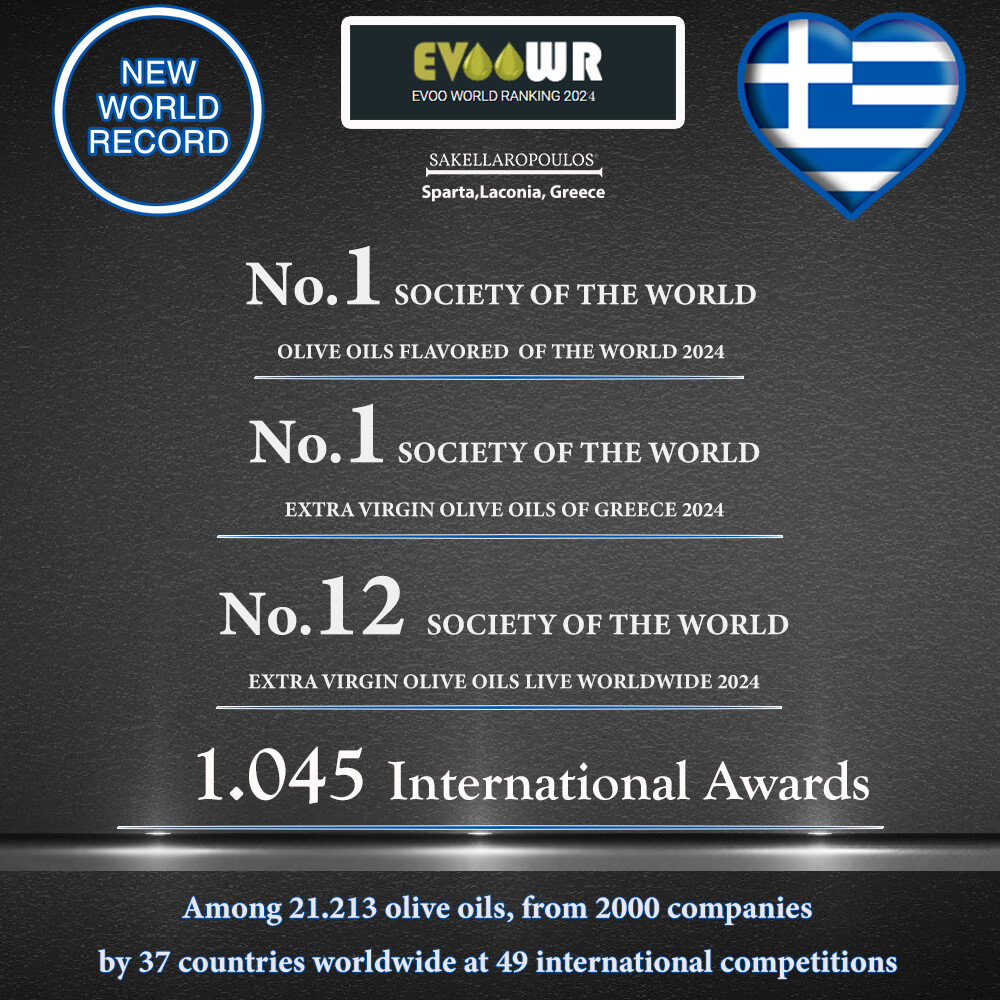 best flavored olive oils infused worldwide 2024 Greece evoowr Sakellaropoulos Sparta