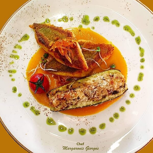 chef margaronis giorgos sea bass