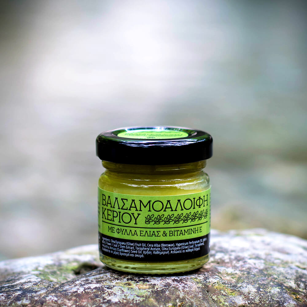 βαλσαμοαλοιφή κεραλοιφή κηραλοιφή βαλσαμέλαιο φυσικά καλλυντικά 100% ελληνικά made in greece φύλλα ελιάς