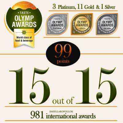 99 / 100 στα Olymp Taste Awards 2024 για τους ελαιώνες Σακελλαρόπουλου